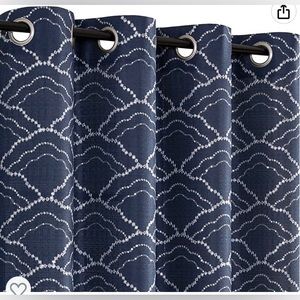 Navy Blue Delicate Sequined Curtains/Drapes Set, 50” W X 63” L